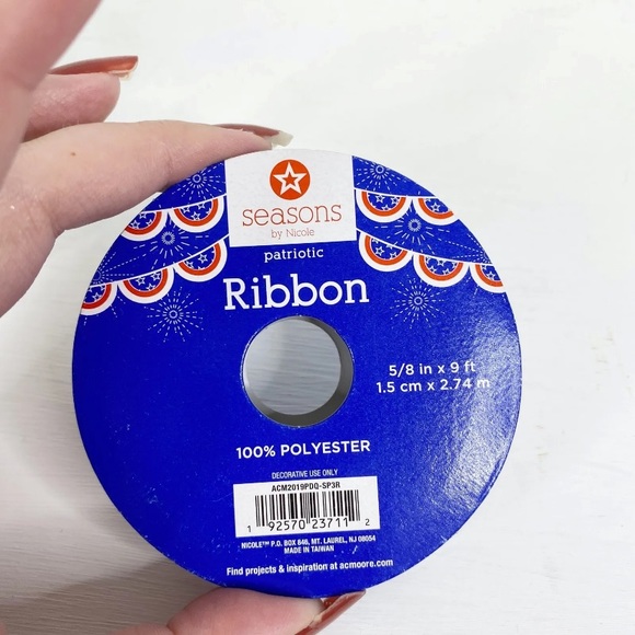 Lot of Patriotic Ribbon for Crafting 6 Spools NEW - Picture 3 of 5